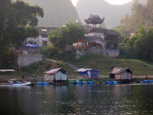 Riverside village.